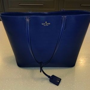 Kate Spade Karla Wright Place Leather Tote Sapphire